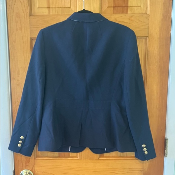 Talbot’s Wool Blend Navy Blazer Size 12P Lined Gold Buttons Classic Preppy - Picture 3 of 13